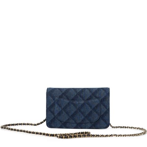 chanel wallet on chain navy|chanel denim wallet on chain.